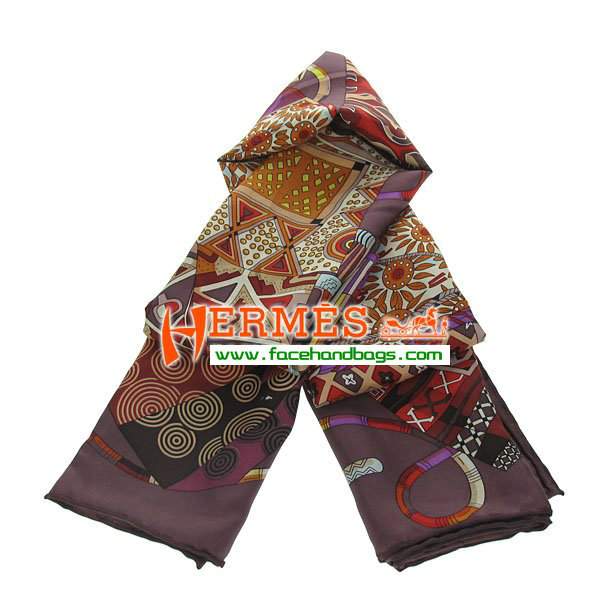 Hermes 100% Silk Square Scarf Red HESISS 130 x 130 - Click Image to Close